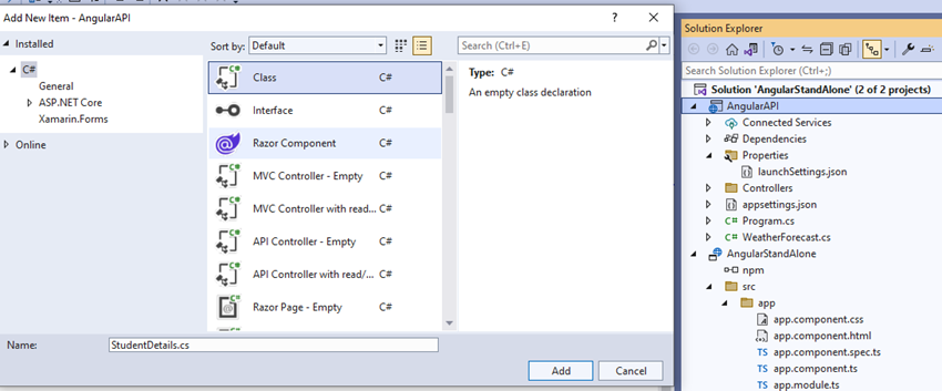 Easy to learn .NET 6.0 and Angular - Getting Started Angular Standalone Template